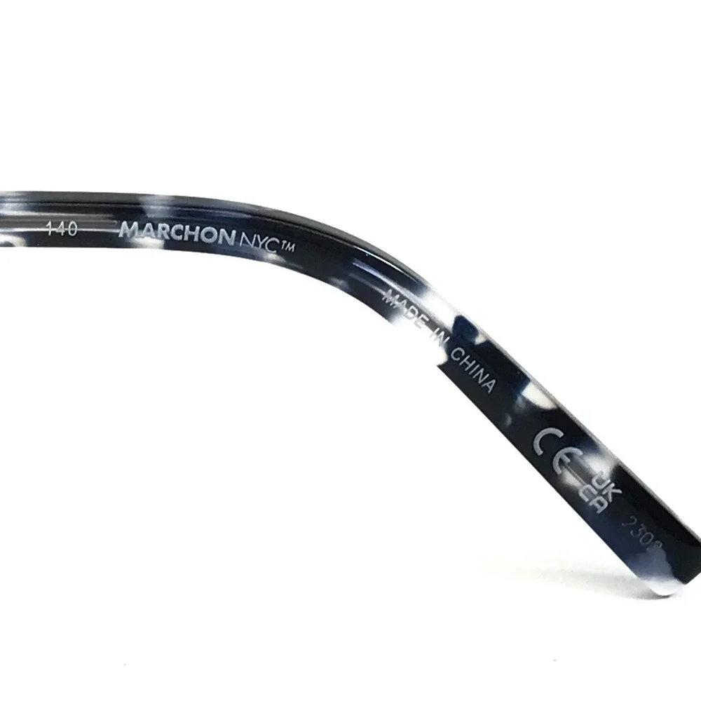 Marchon NYC Eyeglasses Frames M-2028 460 Black Gray Rectangle Full Rim 54-18-140